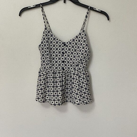 Monteau Spaghetti Strap Smock Top Blue White Small Brand New - Picture 1 of 4